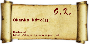Okenka Károly névjegykártya