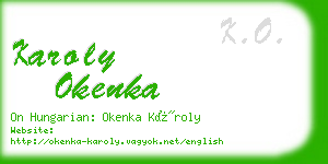 karoly okenka business card